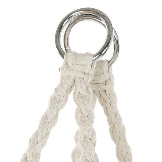 Fauteuil suspendu avec coussin en coton beige, 100x80x145cm