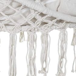 Fauteuil suspendu avec coussin en coton beige, 100x80x145cm