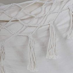 Hanging Armchair with Beige Cotton and Pine Cushion 90x90x135cm