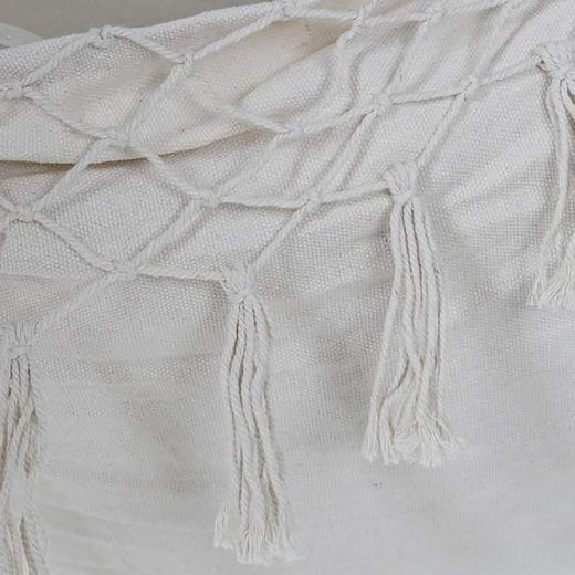 Hanging Armchair with Beige Cotton and Pine Cushion 90x90x135cm