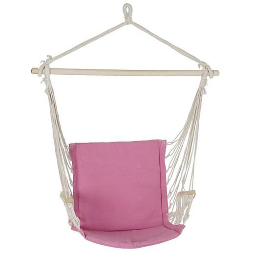Fauteuil suspendu en coton rose, 97x54x100cm