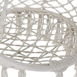 Beige hængende lænestol i stål og bomuld, 80x63x120cm