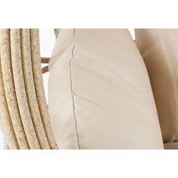 Poltrona sospesa in rattan sintetico beige, 100x70x185cm