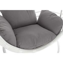 Hangfauteuil van wit synthetisch rotan, 107x107x198cm