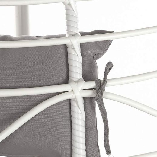 Hangfauteuil van wit synthetisch rotan, 107x107x198cm