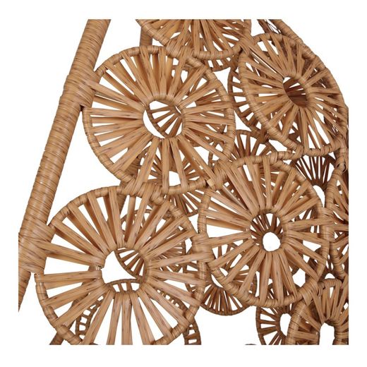 Natural and black synthetic rattan hanging chair, 104 x 124 x 158 cm | Corfu