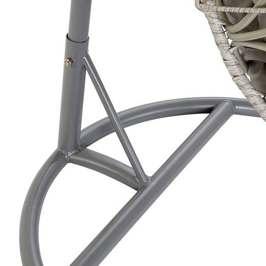 Gray Synthetic Rattan Hanging Armchair, 100x70x195cm
