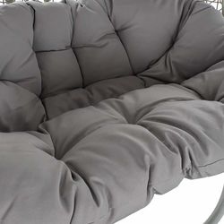 Fauteuil suspendu en rotin synthétique gris, 133x120x199cm