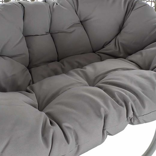 Fauteuil suspendu en rotin synthétique gris, 133x120x199cm