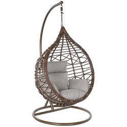 Καφέ συνθετική πολυθρόνα Rattan, 100x70x185cm