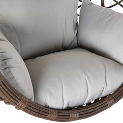 Καφέ συνθετική πολυθρόνα Rattan, 100x70x185cm