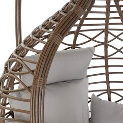 Καφέ συνθετική πολυθρόνα Rattan, 100x70x185cm