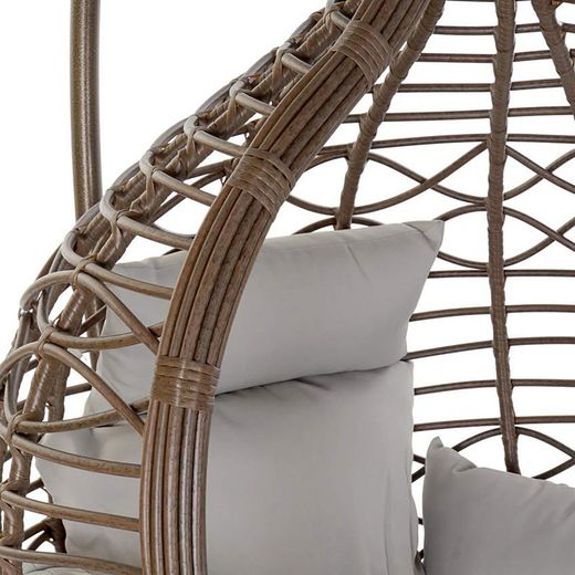 Καφέ συνθετική πολυθρόνα Rattan, 100x70x185cm