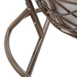 Καφέ συνθετική πολυθρόνα Rattan, 100x70x185cm