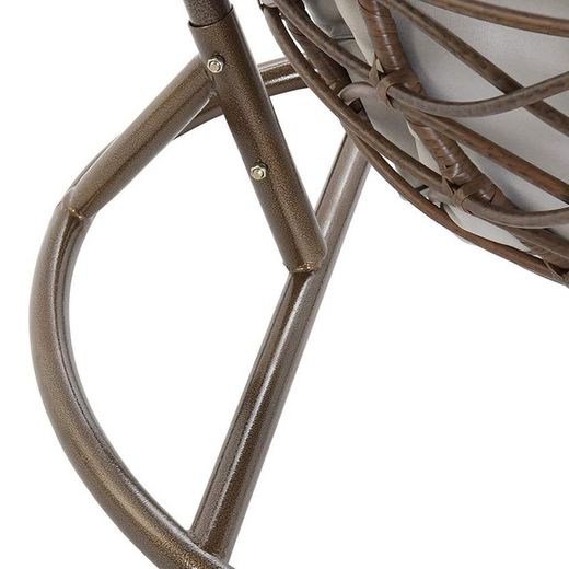 Καφέ συνθετική πολυθρόνα Rattan, 100x70x185cm