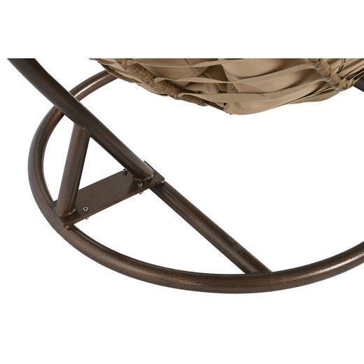 Wiszący fotel z syntetycznego rattanu i aluminium w kolorze naturalnym i ciemnobrązowym, 107 x 105 x 108 cm | Bryza