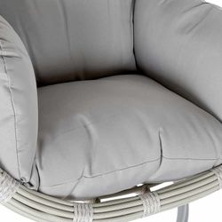 Gray Aluminum and Synthetic Rattan Hanging Armchair, 92x70x113cm