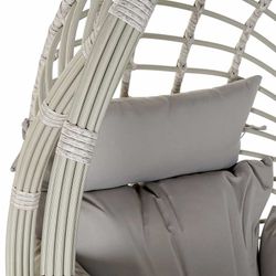 Gray Aluminum and Synthetic Rattan Hanging Armchair, 92x70x113cm