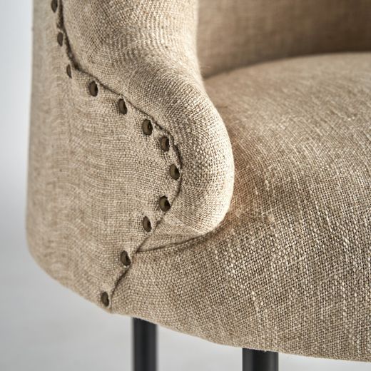 Crovie jute armchair in sand, 65 x 69 x 85 cm