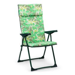 Poltrona de 5 posições com encosto de cabeça, estofamento de 3 cm e estrutura de aço, 62x60x108 cm