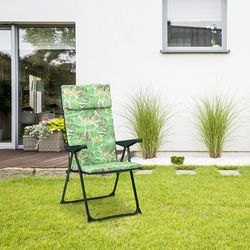 Poltrona de 5 posições com encosto de cabeça, estofamento de 3 cm e estrutura de aço, 62x60x108 cm