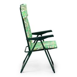 Poltrona de 5 posições com encosto de cabeça, estofamento de 3 cm e estrutura de aço, 62x60x108 cm