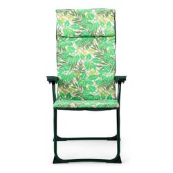 Poltrona de 5 posições com encosto de cabeça, estofamento de 3 cm e estrutura de aço, 62x60x108 cm