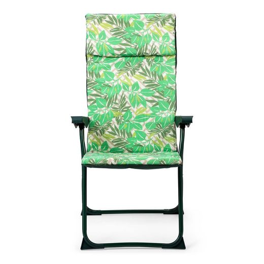 Poltrona de 5 posições com encosto de cabeça, estofamento de 3 cm e estrutura de aço, 62x60x108 cm
