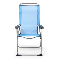 Poltrona com 5 posições, com encosto anatômico, em têxtil com estrutura em alumínio, 67x63x114 cm