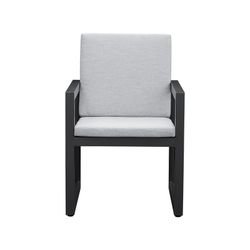 Aluminum and fabric dining armchair in anthracite and medium gray, 60 x 63 x 90 cm | Onyx