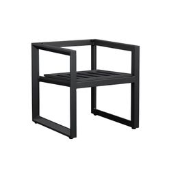 Aluminum and fabric dining armchair in anthracite and medium gray, 60 x 63 x 90 cm | Onyx