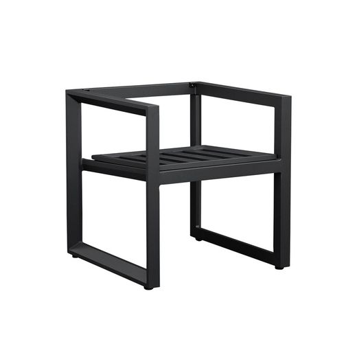 Aluminum and fabric dining armchair in anthracite and medium gray, 60 x 63 x 90 cm | Onyx