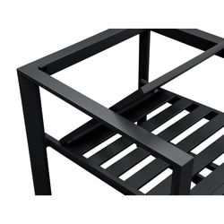 Aluminum and fabric dining armchair in anthracite and medium gray, 60 x 63 x 90 cm | Onyx