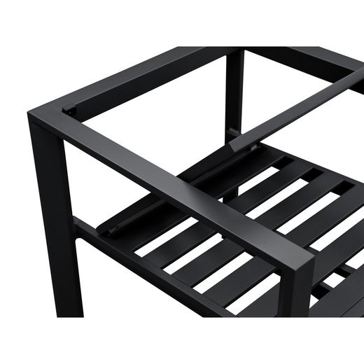 Aluminum and fabric dining armchair in anthracite and medium gray, 60 x 63 x 90 cm | Onyx