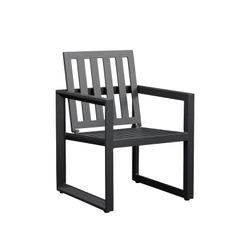 Aluminum and fabric dining armchair in anthracite and medium gray, 60 x 63 x 90 cm | Onyx