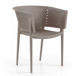 Poltrona Bill Outdoor em Plástico Taupe, 54x54x74 cm