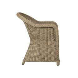 Outdoor armchair in aluminum and synthetic rattan in natural, 58 x 74 x 83 cm | Cordova