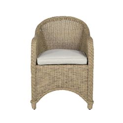 Outdoor armchair in aluminum and synthetic rattan in natural, 58 x 74 x 83 cm | Cordova