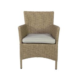 Outdoor armchair in aluminum and synthetic rattan in natural, 65 x 66 x 87 cm | Trinity