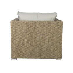 Outdoor armchair in aluminum and synthetic rattan in natural, 95 x 85 x 94 cm | California