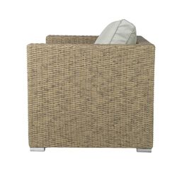 Outdoor armchair in aluminum and synthetic rattan in natural, 95 x 85 x 94 cm | California