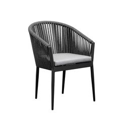 Aluminum and rope garden armchair in anthracite, 57 x 59 x 81 cm | Ukiak