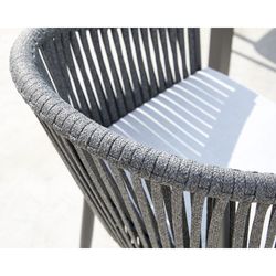 Aluminum and rope garden armchair in anthracite, 57 x 59 x 81 cm | Ukiak