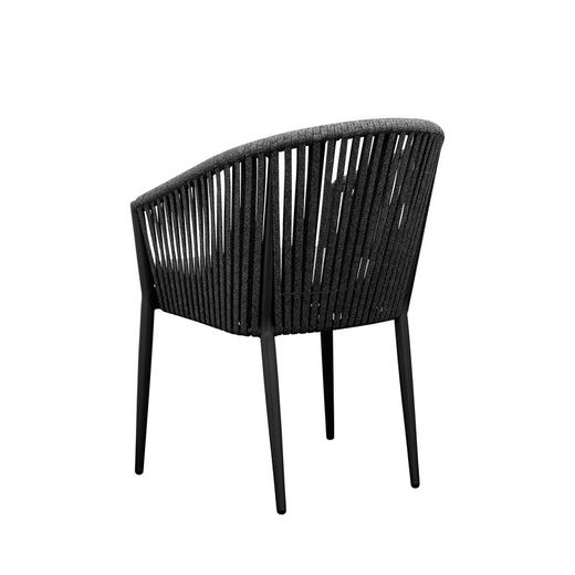 Aluminum and rope garden armchair in anthracite, 57 x 59 x 81 cm | Ukiak