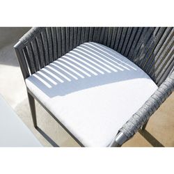 Aluminum and rope garden armchair in anthracite, 57 x 59 x 81 cm | Ukiak