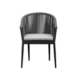 Aluminum and rope garden armchair in anthracite, 57 x 59 x 81 cm | Ukiak