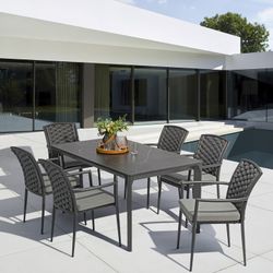 Anthracite aluminum garden dining set | Boori + Walga