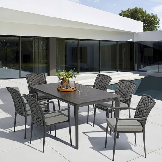 Anthracite aluminum garden dining set | Boori + Walga