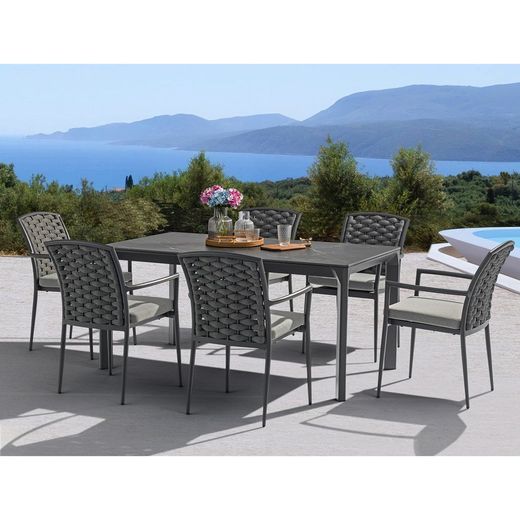 Anthracite aluminum garden dining set | Boori + Walga