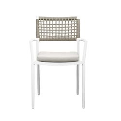 Garden dining set in white aluminum | Adin + Samoa